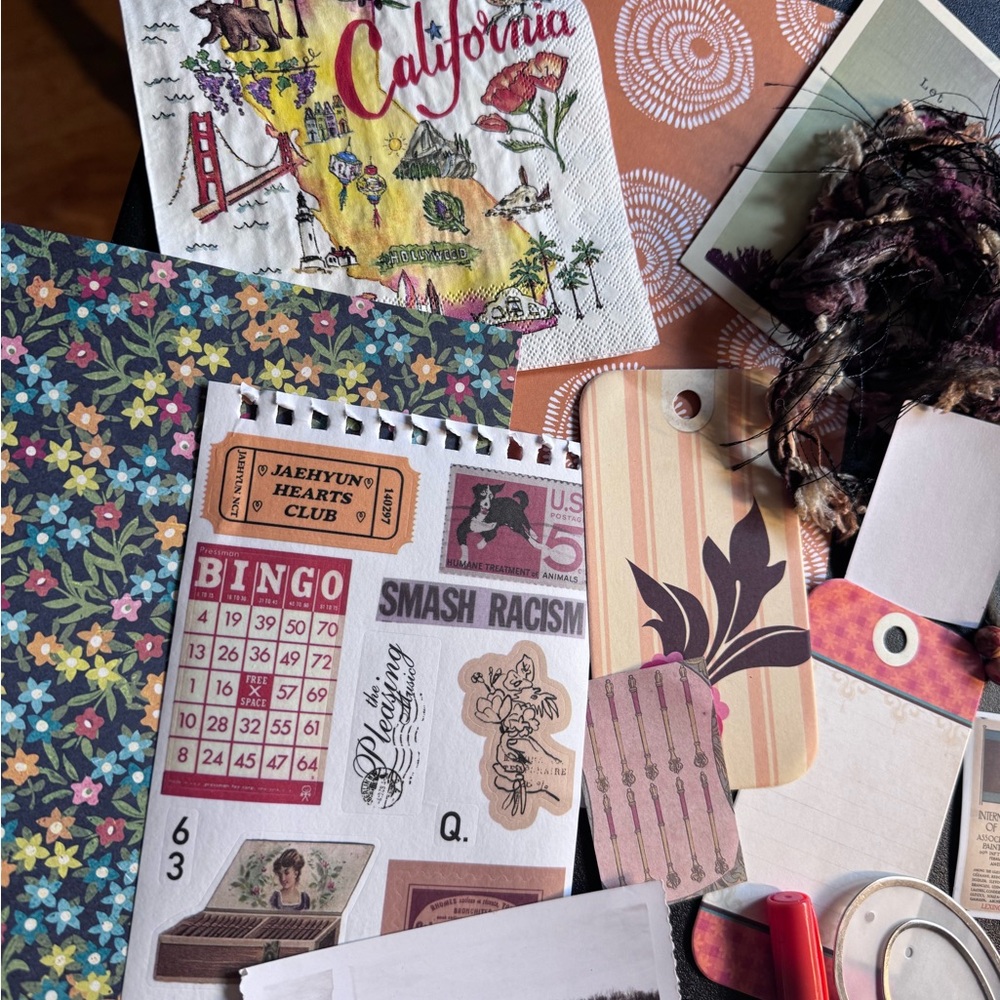 Junk journal supplies giving Boho, farmer market at sunset vibes, 80+ pieces! - Picture 3 of 5